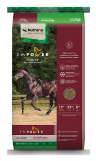  High fat rice bran extruded nugget for working horses and hard keepers
Empower Boost Horse Feed is a special blend of fat and select nutrients to give your horse a leg up to work harder, train longer, and perform better for sale